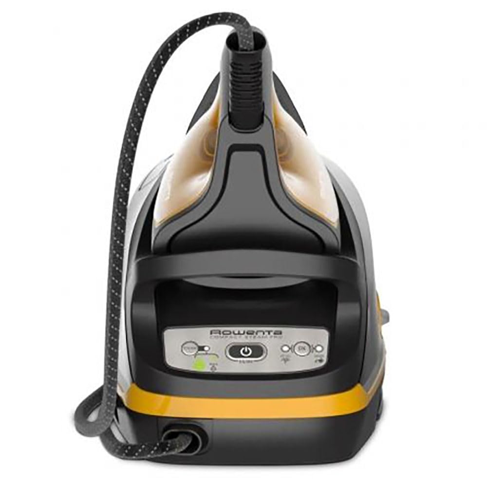 Rowenta Compact Steam Pro DG7644 - Plancha de vapor (2200, 1100 mililitros), color negro y amarillo
