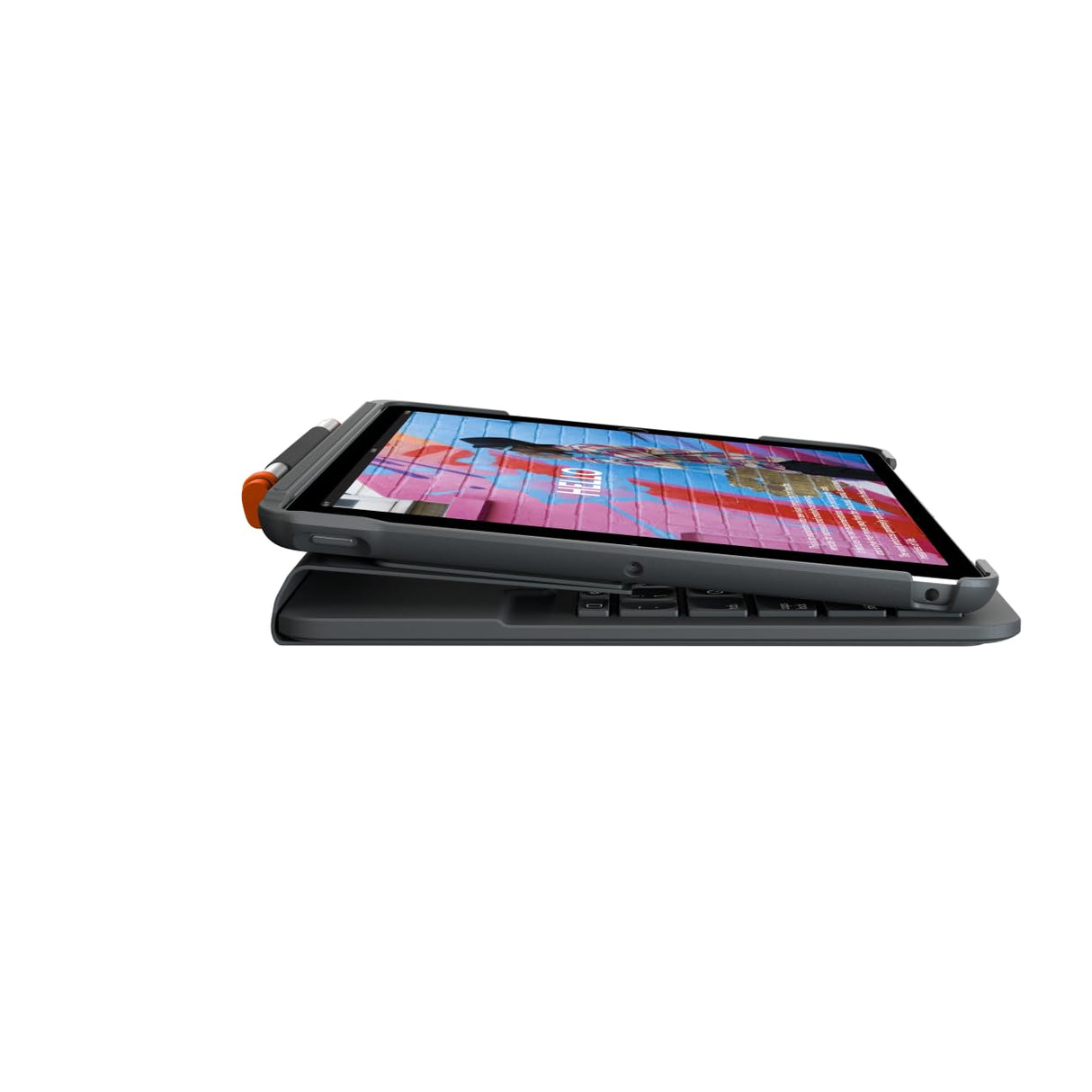 Logitech Slim Folio para iPad 7a y 8a generación, Disposición QWERTY Inglés Reino Unido, Gris
