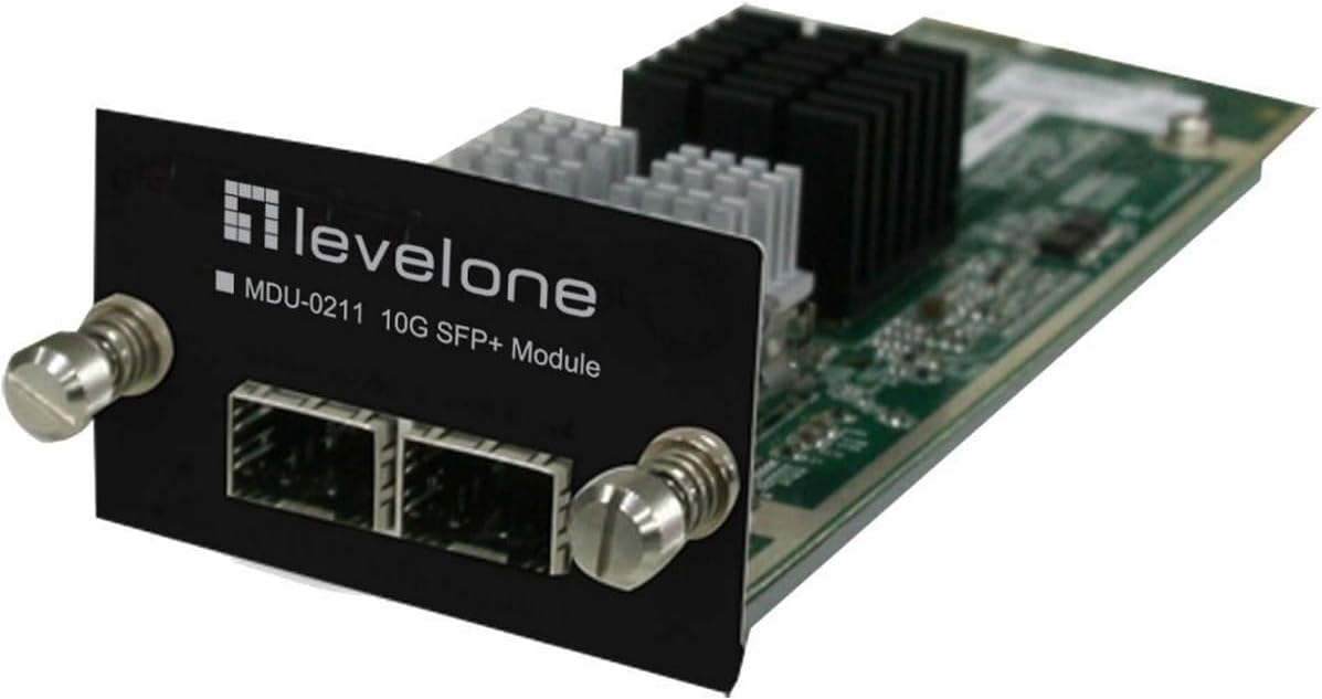 LevelOne MDU-0211 módulo conmutador de red 10 Gigabit Ethernet - Módulo de conmutador de red (10 Gigabit Ethernet, SFP+, GTL-2881 GTL-2882 GTL-2891, 61 mm, 168 mm, 39 mm)
