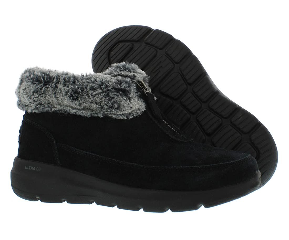 Skechers Glacial Ultra Sweet Vibes, Botas Cortas al Tobillo Mujer, Black, 37 EU