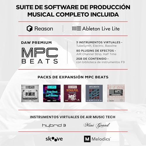 M-Audio Oxygen 49 (MKV) - teclado controlador MIDI USB con 49 teclas, beat pads, Smart Chord, modos de escala, arpegiador y pack de sonidos de Native Instruments (integración de NKS)