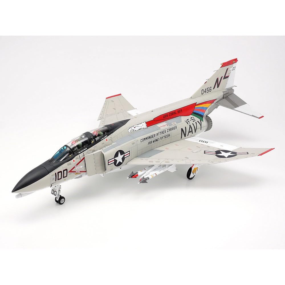 Tamiya-0 Fahrzeug 61121 1:48 F-4B Phantom II Mcdonnell Douglas-Réplica Fiel, plástico, Hobby, Kit de modelismo, Montaje, sin Pintar, Color unvarnished, Mittel