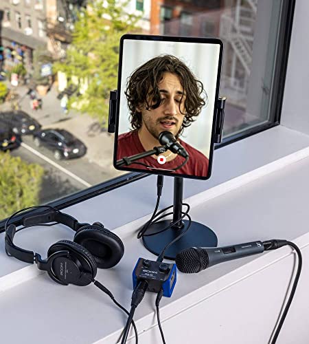 Zoom AMS-22 Interface de audio, 1 entrada XLR/TRS, entrada de línea estéreo, 2 salidas, loopback, monitorización directa, bus-powered, para grabaciones y streaming en PC, Mac, iOS y Android