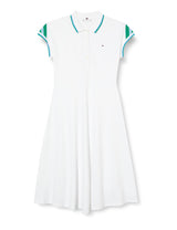 Tommy Hilfiger Vestido Tipo polo Hasta la Rodilla para Mujer, Blanco (Th Optic White), M