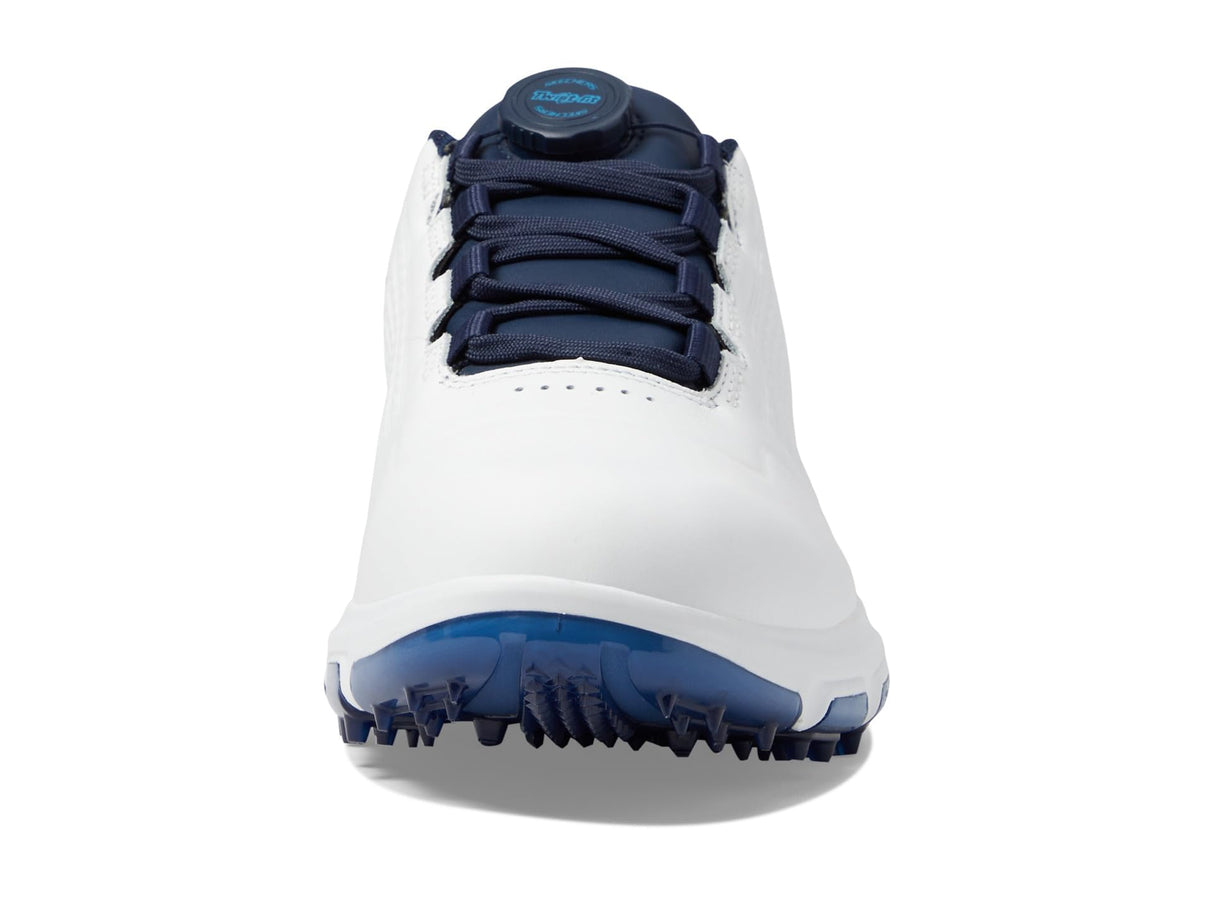 Skechers Herren Pro 6 wasserdichter Golfschuh Sneaker, Weiß/Marineblau/Blau Twist Fit, 43 EU
