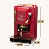 Faber Pro Deluxe Macchina da Caffè Cialde 44mm Cherry Red Ottone
