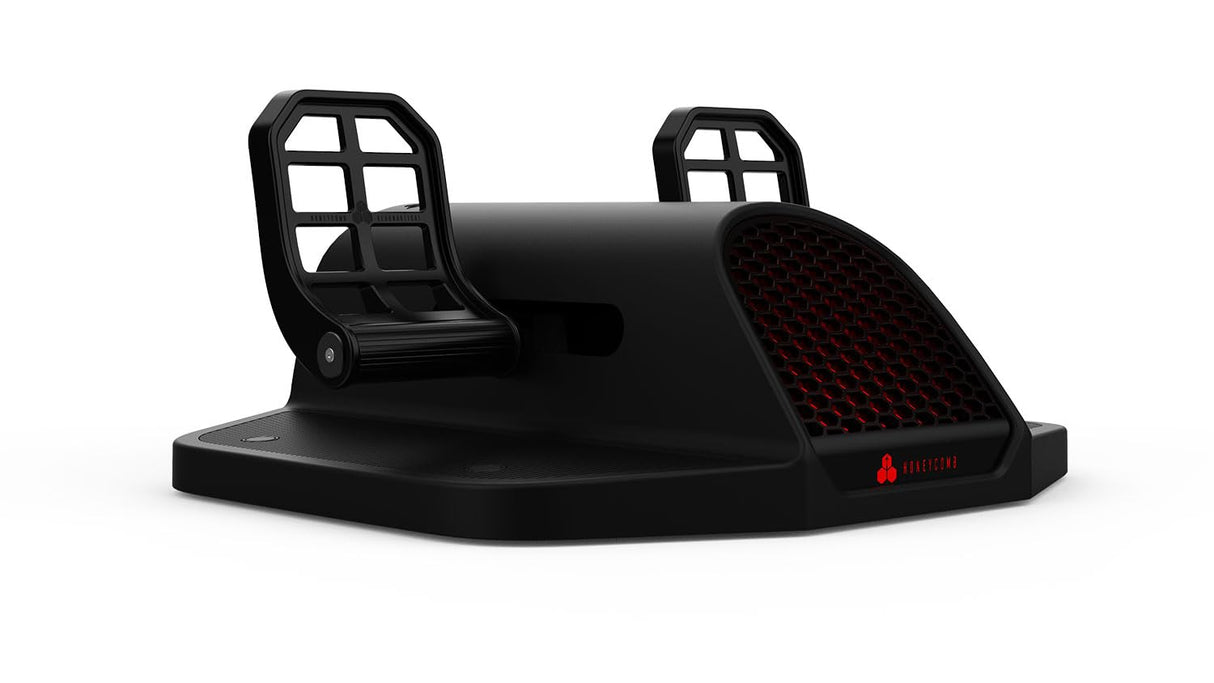 Honeycomb Charlie Rudder Pedals - Control de simulación de vuelo para timón y frenos, pedales metálicos ajustables, transmisión por correa mediante sensores de efecto Hall, para MS Flight Simulator