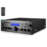 Pyle Amplificador de Sonido, 200W, Bluetooth, Inalambrico, Estereo, para el hogar, Control Remoto, Sistema con HDMI/Optico/Fono/Coaxial, Radio FM, USB/SD, AUX, RCA