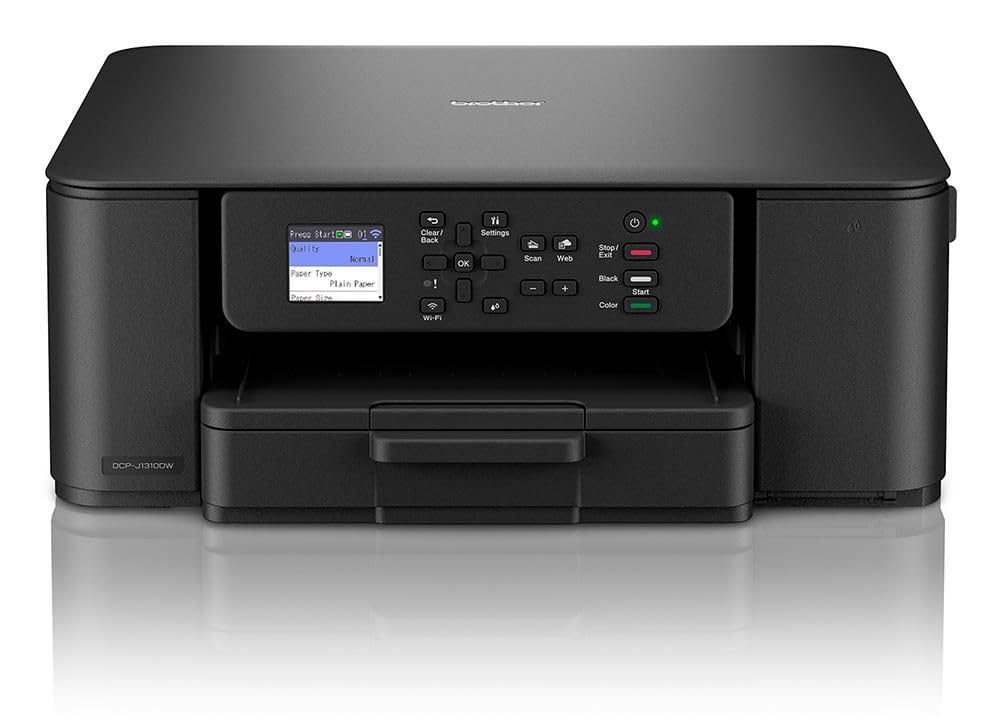 Brother DCPJ1310DW Impresora Multifunción de Tinta, WiFi, WiFi Direct, Conexión a Dispositivos Móviles e Impresión Automática a Doble Cara, Negro