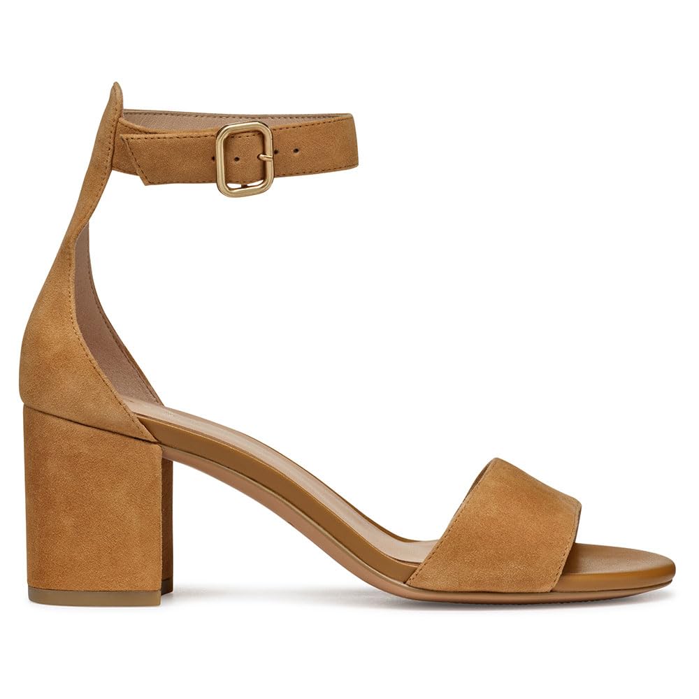 Geox D VIRNILISA 65 S A, Sandalia Tacón Mujer, Cognac, 41 EU