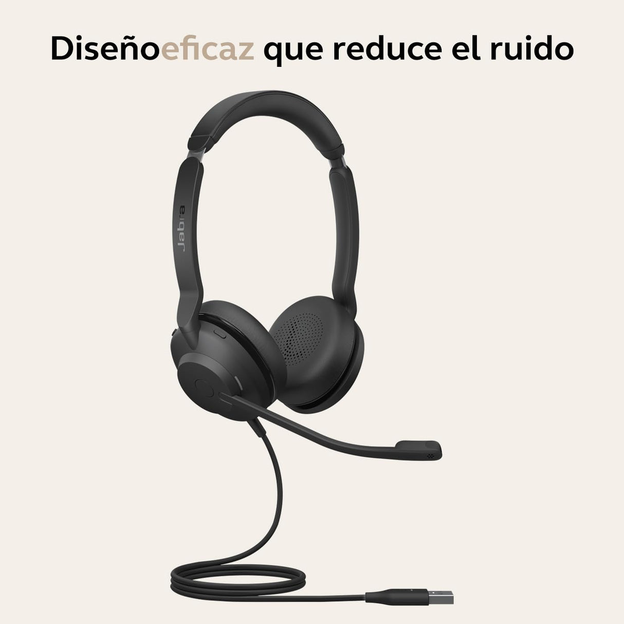 Jabra Evolve2 30 SE Auriculares Estéreo con Cancelación de Ruido, Cable USB-A y Tecnología de Llamada de 2 Micrófonos - para Plataformas de Comunicaciones Unificadas como Zoom y Google Meet - Negro