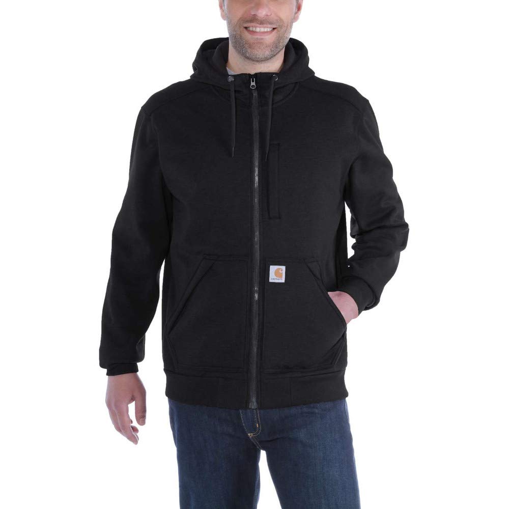 Carhartt Sudadera Wind Fighter, Full-Zip, Relaxed Fit, tejido de grosor medio Para Hombre, Negro, M