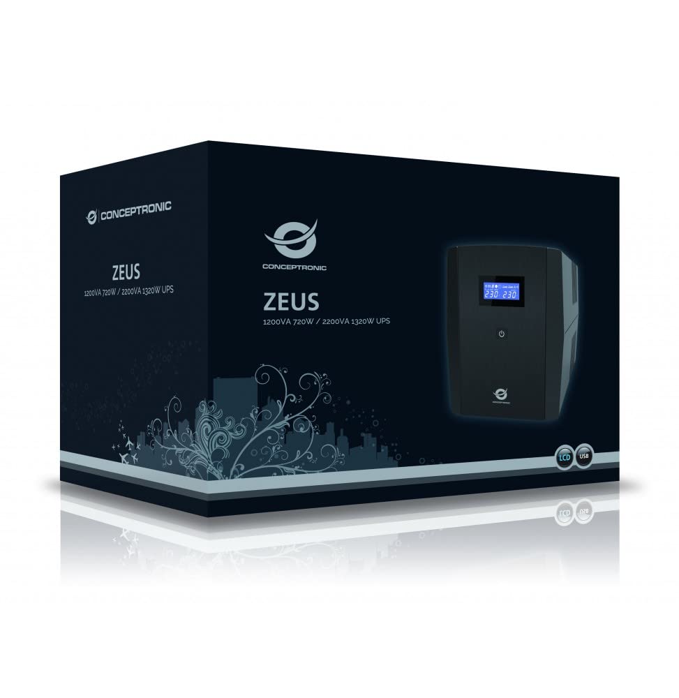 SAI 1200VA CONCEPTRONIC 720W 3 IEC PROTECCION PUERTO LAN MODEM