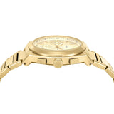Fossil Reloj Everett para Hombre, Movimiento Cronógrafo Cuarzo con Correa de Piel o Acero, Tono Oro