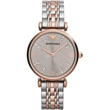 Emporio Armani Reloj Mujer, Movimiento de dos manecillas, caja de acero rosa dorado de 31mm con correa de acero, AR1840, Oro rosa