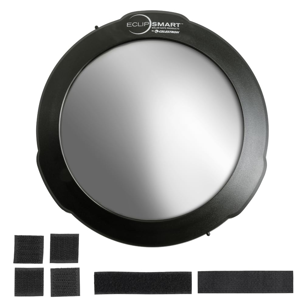 Celestron 94244 EclipSmart Solar Eclipse Filtro para telescopio – Cumple con la Norma ISO 12312-2, acople Seguro con película con protección Solar, para telescopios Schmidt-Cassegrain de 8”, Negro
