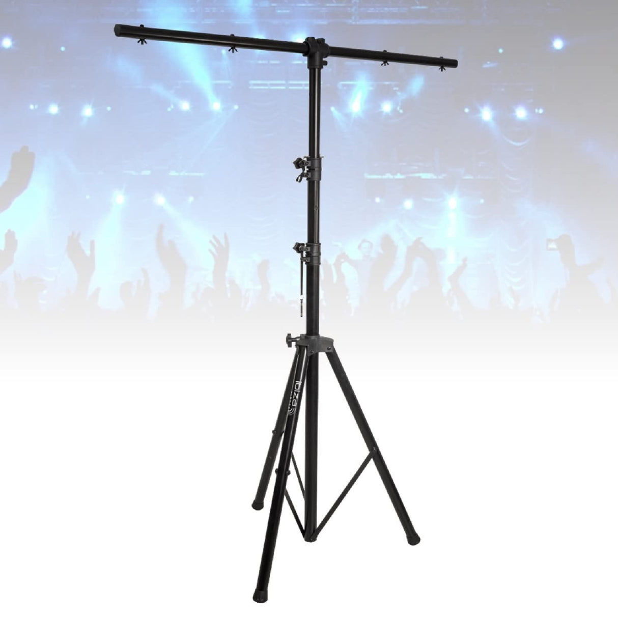 Ibiza - SL002 - Soporte para iluminación de hasta 8 juegos de luces con altura variable de 1,40 a 2,8m - Negro