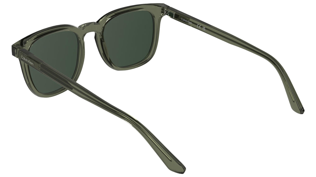 Calvin Klein Men's Sunglasses CK25536S - Transparent Khaki with Solid Green Lens