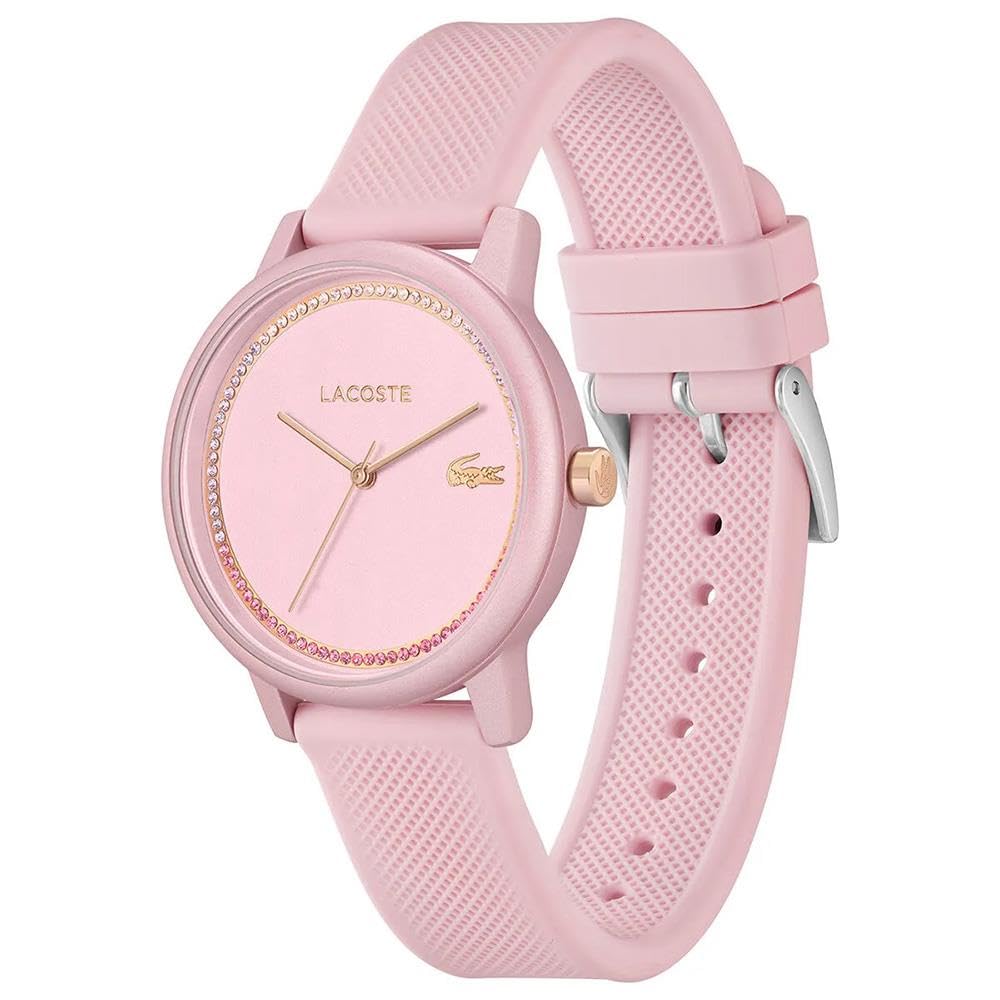 Lacoste Reloj Analógico de Cuarzo para Mujer Colección LACOSTE.12.12 GO con Correa de Silicona Rosa - 2001289