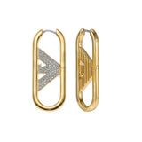 Emporio Armani Pendientes de mujer de acero inoxidable o latón, con cierre Huggie o de aro