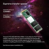 Transcend SSD Interno MTE220S NVMe PCIe Gen3 x4 M.2 2280 2TB 3D TLC NAND con DRAM Cache - TS2TMTE220S