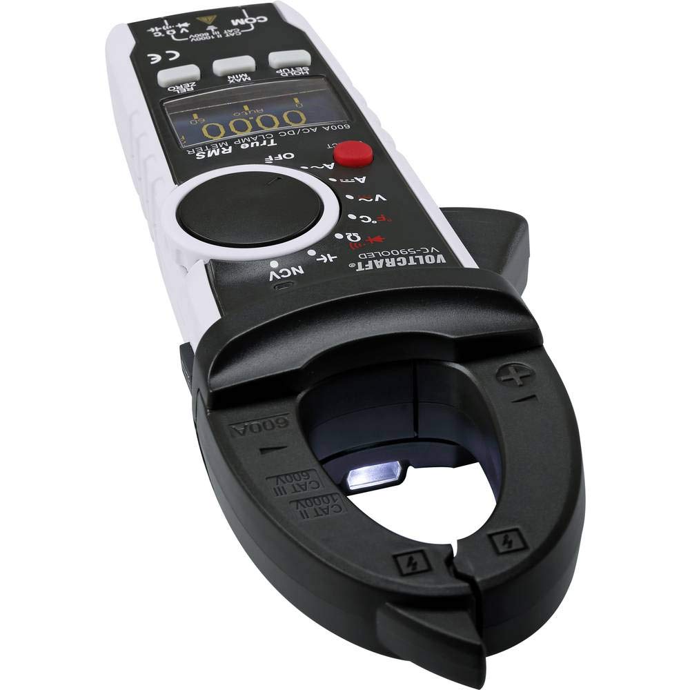 Abrazadera amperimétrica VOLTCRAFT VC-590OLED digital calibrado: fábrica (sin certificado) pantalla OLED CAT III 600 V, CA