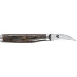 KAI Shun Premier Tim Mälzer Cuchillo japonés para pelar con hoja de 5 cm - Núcleo VG-MAX 61 HRC, 32 capas de Damasco pulido - Mango de madera de Pakka color marrón medio - Superficie martillada