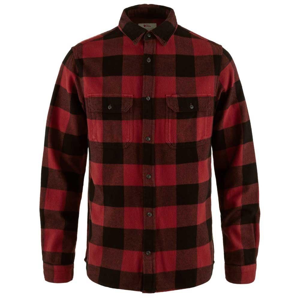 FJALLRAVEN Övik Heavy Flannel Shirt M T, Red-Black, Hombre