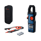 Bosch Professional Amperímetro de Gancho GMC 600-15 (Pinza amperimétrica True RMS, corriente alterna hasta 600 A, tensión hasta 600 V AC/DC, 2 x 1,5 V LR06 (AA), tiras métricas MS 90, bolsa)