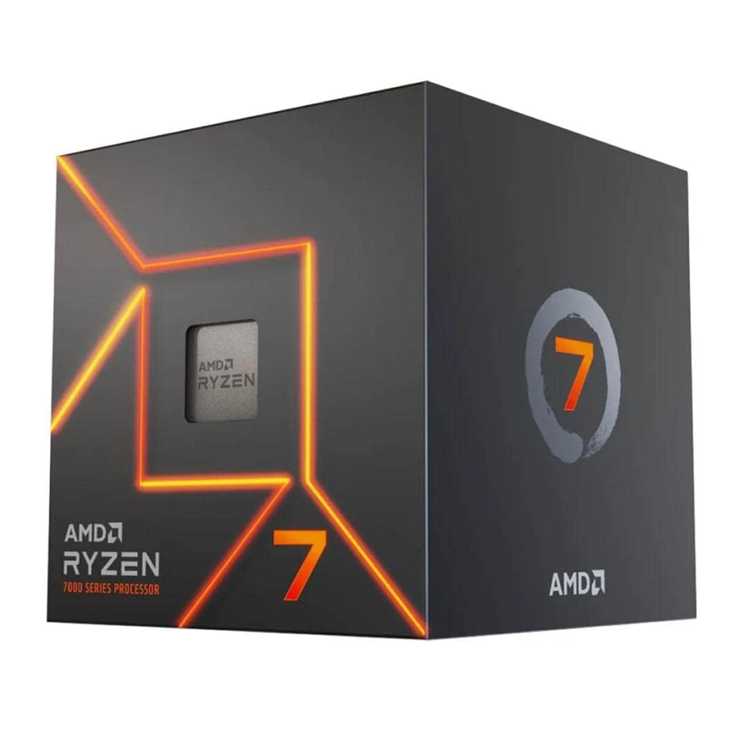 AMD Ryzen 7 7700 Procesador (tarjeta gráfica Radeon integrada, 8 núcleos/16 threads, 65W TDP, Socket AM5,40MB Caché, Reloj de aumento máx. hasta 5.3 GHz, con ventilador Wraith Prism)