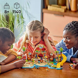LEGO Friends Hotel de Vacaciones Familiares en la Playa - Juguete con 6 Mini Muñecas, Figuras de Animales (Tortuga y Delfín), Heladería y Accesorios - Regalo para Niñas de 8+ Años 42673