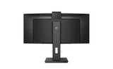 Philips 346P1CRH Monitor 34 Pulgadas UWQHD Curvo, 100Hz, VA, 4 ms GtG, HDR400, 0, Altura Ajustable, Altavoces (3440x1440, 1x HDMI 2.0, 1x DP 1.4, USB-Hub), Negro