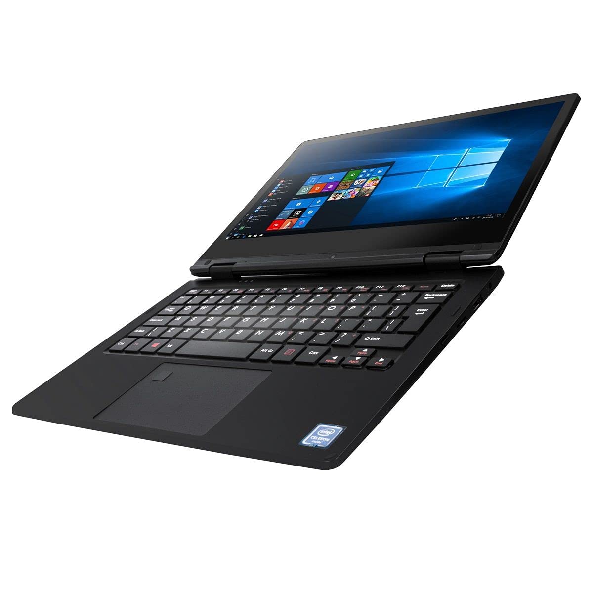 TECHBITE Portátil ARC de 11,6 Pulgadas HD, 4 GB de ram, 128 GB de Memoria Interna, portátil con Pantalla táctil, Pantalla giratoria, Windows 10 Pro, 4000 mAh, Intel Celeron N4020, Teclado EN, Negro