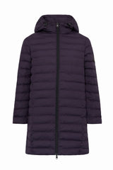 ECOALF - Abrigo Mujer Caceresalf, de Poliéster Reciclado, con Cuello Redondo, Relleno de Fellex, Ultraligero y Cómodo, Chaqueta Mujer, Talla XS, Color Morado