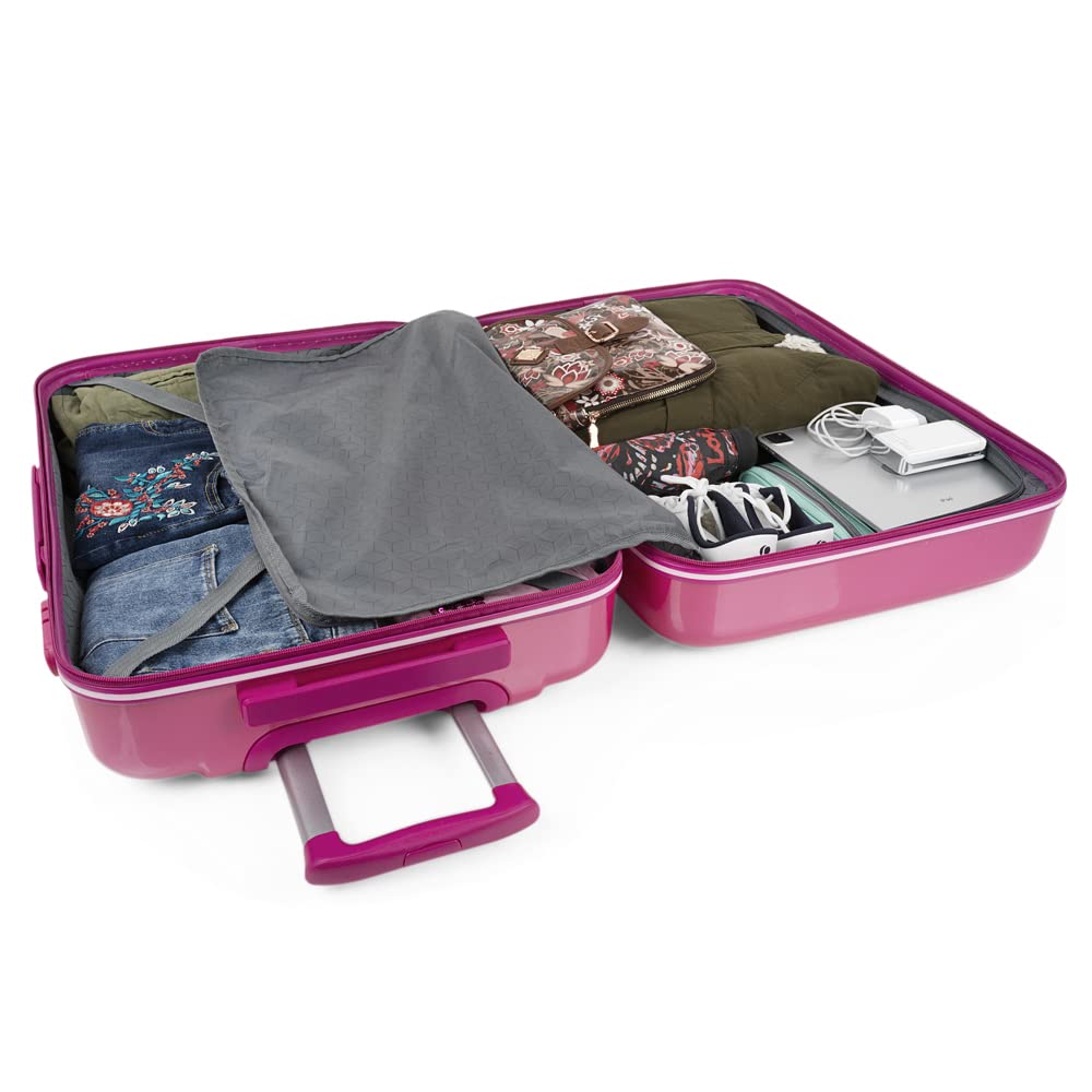 ITACA - Maleta Mediana rígida con 4 Ruedas giratorias, Cierre Seguro Candado de Combinación y diseño Resistente, Apta para 23 Kilos Viajes Largos y escapadas., Fucsia