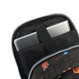 TOTTO - Mochila Escolar con Ruedas, Modelo Papel, Mochila Grande, Capacidad 33 Litros, Bolsillo para PC 14", 3 Compartimentos, Ruedas Grandes, Manija Telescópica, Estampado Videojuegos Negro
