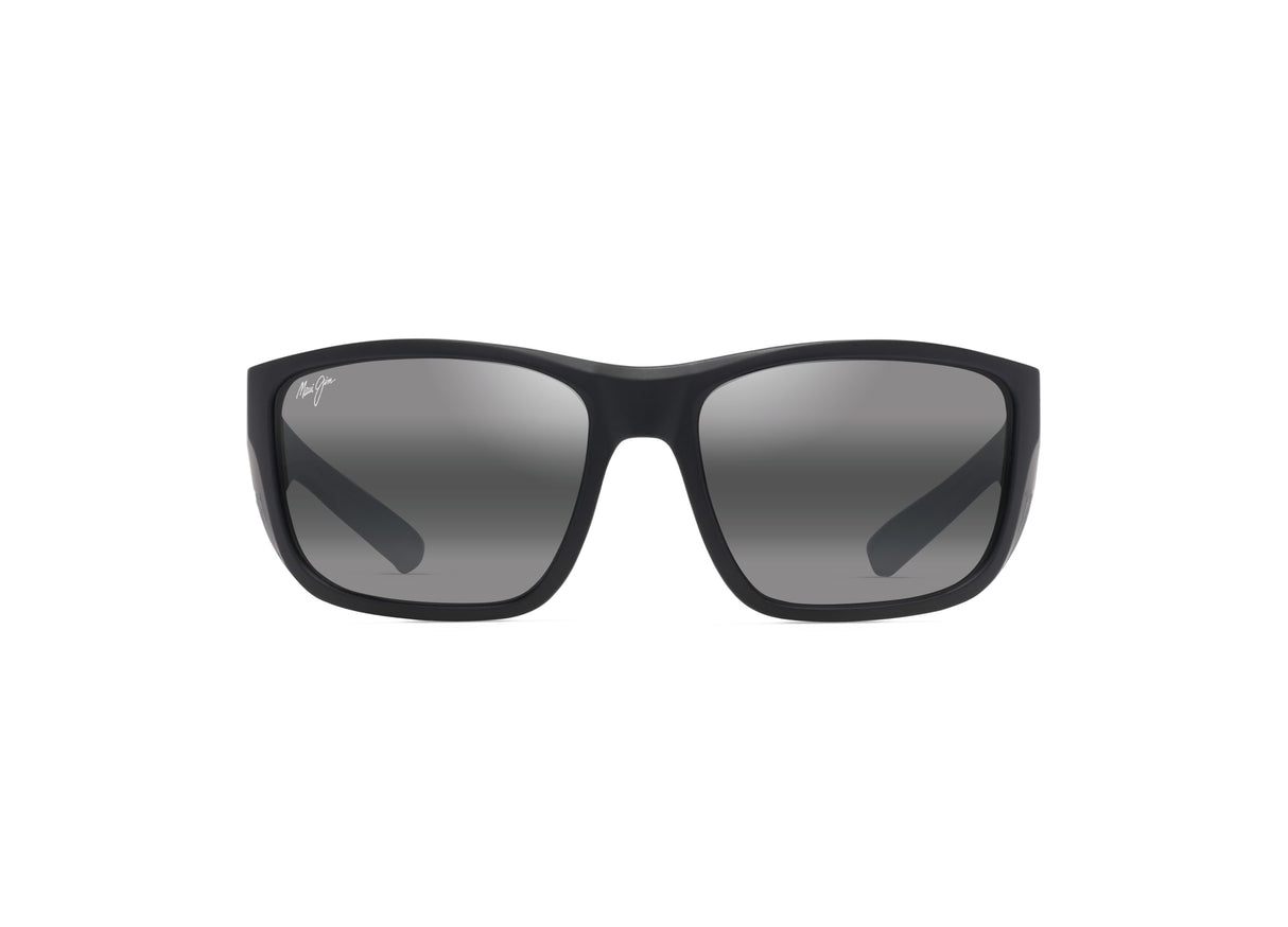 Maui Jim Amberjack Gafas, Matte Black W/Black Rubber, 60-16-135 Unisex Adulto