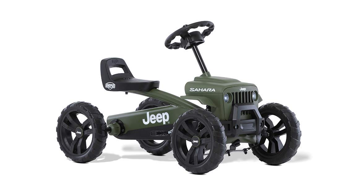 Berg Pedal-Gokart Buzzy Jeep Sahara | Vehículo Infantil, Coche a Pedales, Seguridad y Estabilidad, Juguete para niños Adecuado para niños de 2 a 5 años, Verde