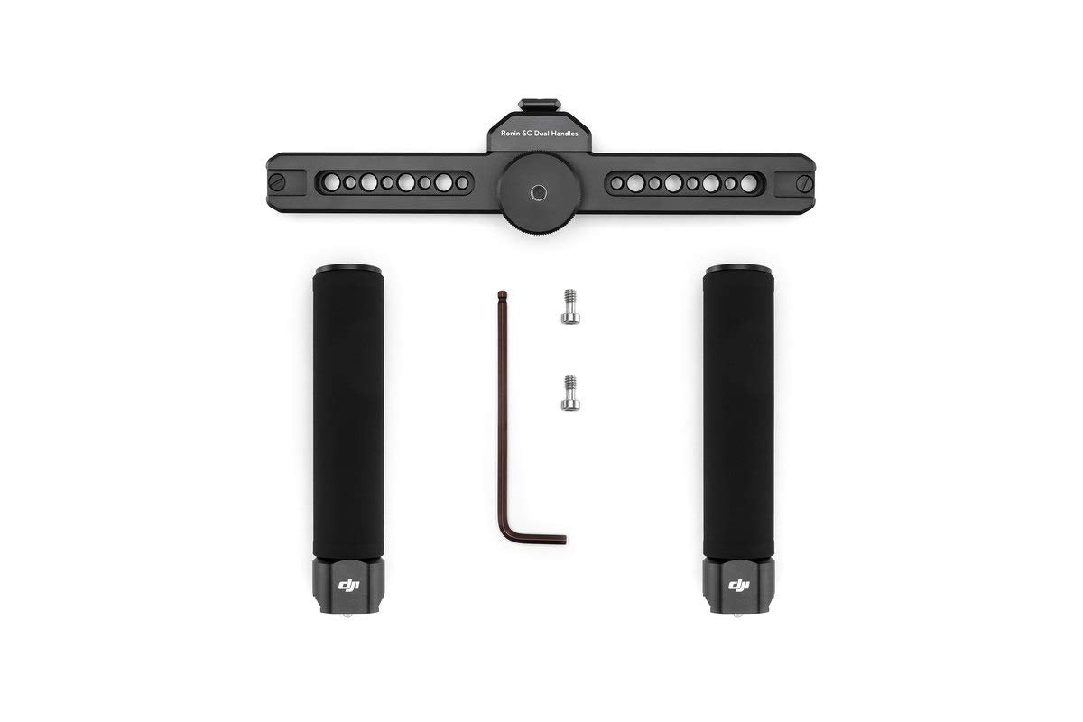DJI Ronin SC - Ronin-SC Double Handle, Allows the Use of Ronin-SC with Both Hands for Greater Control, the NAR Guide and the Holes in the Handle Allow the Installation of Accessories, Black