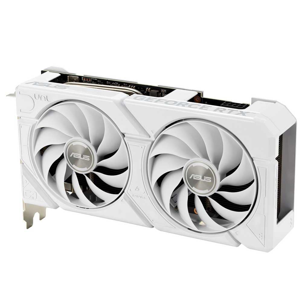 ASUS Dual GeForce RTX 4060 EVO White OC Edition 8GB GDDR6 (listo para SFF, PCIe 4.0, 8GB GDDR6, DLSS 3, HDMI 2.1a, DisplayPort 1.4a, diseño de ventilador Axial-Tech, tecnología 0dB, BIOS dual, soporta
