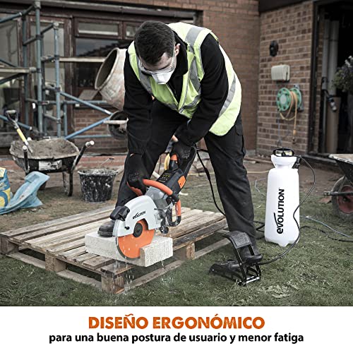 Evolution Power Tools - Sierra para hormigón de 300 mm R300DCT+ motor de 2400 W, sin gasolina, corte de 115 mm, incl. hoja de diamante prémium, tronzadora
