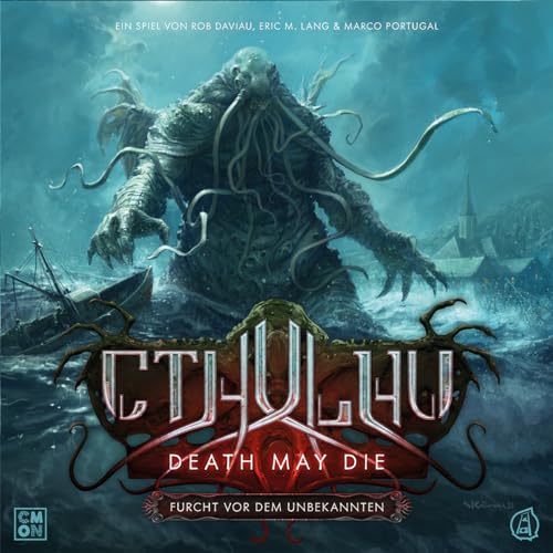CMON, Cthulhu: Death May Die – Miedo a lo Desconocido, Juego básico, Juego de Expertos, Dungeon Crawler, 1-5 Jugadores, a Partir de 12 años, 90-120 Minutos, alemán, Negro