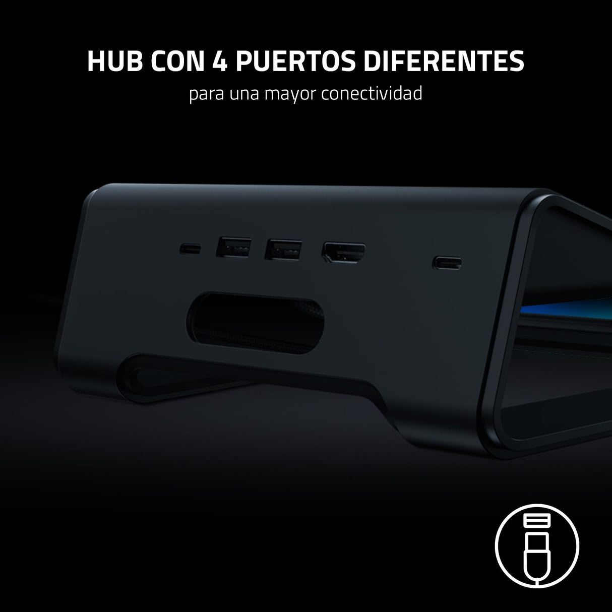 Razer Laptop Stand Chroma V2 - Soporte para Ordenador portátil con iluminación RGB Chroma (Hub USB 3.0 con 3 Puertos, ángulo de inclinación de 18 Grados, Aluminio y diseño ergonómico)