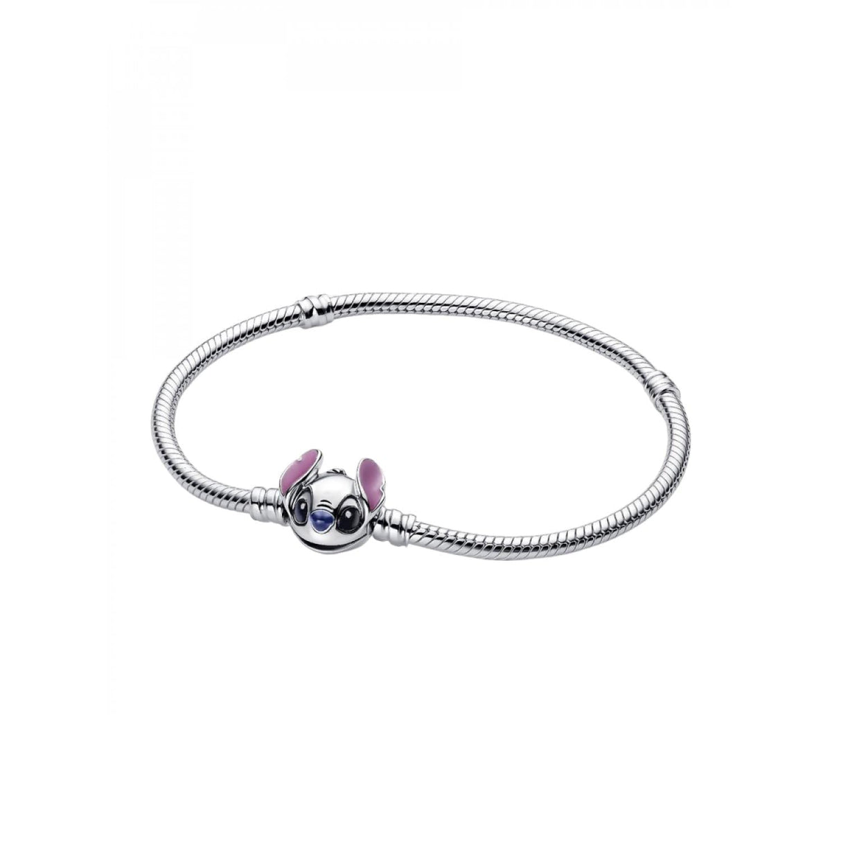 PANDORA Pulsera para mujer de plata Disney Stitch 593738C01, 593738C01-18, Plata de ley, No es una piedra preciosa
