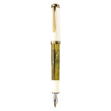 Pelikan 935429 - Elegante pluma estilográfica de lujo linea Souveraen M400, Blanco / Tortuga detalles bañados oro de 24 quilates, Plumín M de dos tonos de oro, Made in Germany, en caja de regalo