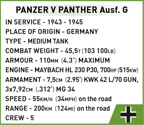 COBI Panzer V Panther Ausf.G Pudel