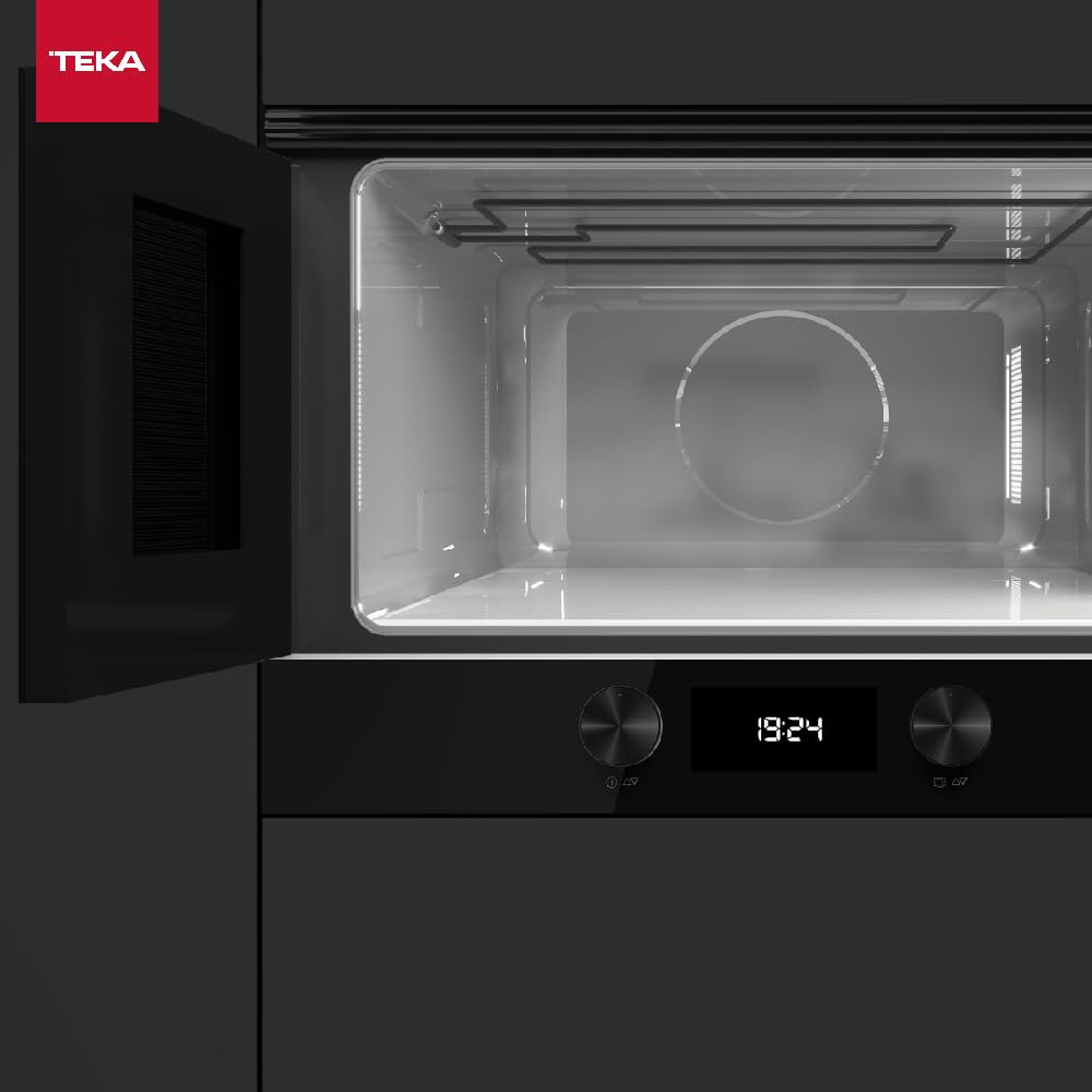 TEKA Microondas Integrable con Grill, Capacidad 22 L, 5 Niveles de Potencia, 850 W, Base Cerámica, Cristal Full Black, Modelo ML 8220 BIS L FBK