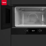 TEKA Microondas Integrable con Grill, Capacidad 22 L, 5 Niveles de Potencia, 850 W, Base Cerámica, Cristal Full Black, Modelo ML 8220 BIS L FBK