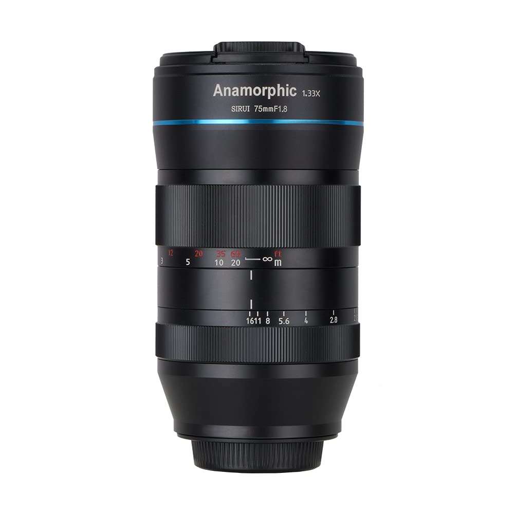 SIRUI Lente Anamórfica F1.8 APS-C de 75mm Compatible para Panasonic/Olympus Macro M4/3 de Montaje como E-M1X E-M1 Mark III E-M5, G100KGK-K G100VGK-K G100MGK-K G95GK