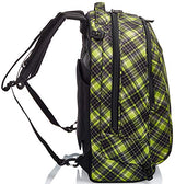 Seven Mochila con ruedas, NEW Tech TARTAN Bolsa con ruedas para libros, 3 en 1, Mochila Desmontable+Trolley, para chicos&chicas Para la escuela, Deporte, Tiempo libre, Funda para portátil, verde